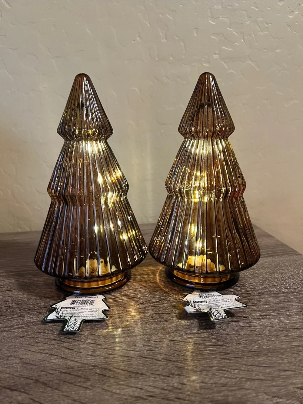 Target Bullseye Glass Trees Brown Amber Light Fall NWT